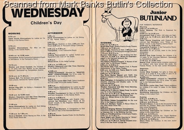 Butlins Clacton 1975 Guide