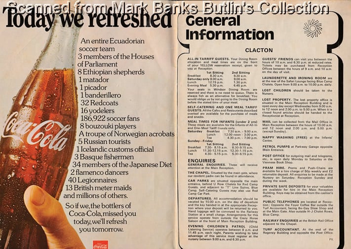 Butlins Clacton 1975 Guide