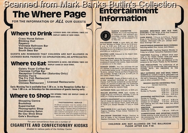 Butlins Clacton 1975 Guide