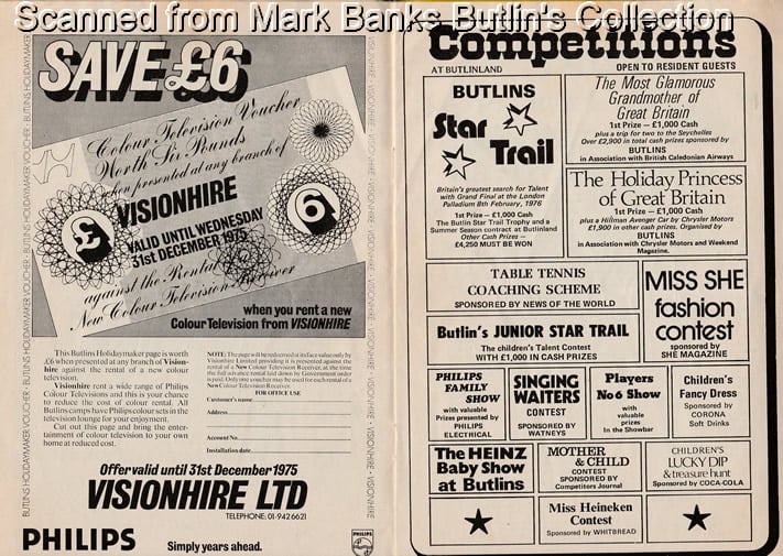 Butlins Clacton 1975 Guide