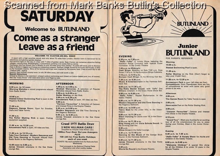 Butlins Clacton 1975 Guide