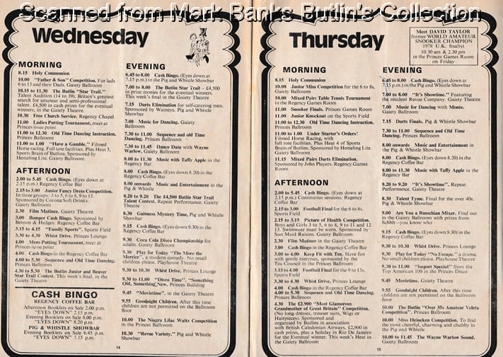 Butlins Bognor Regis 1982 Guide