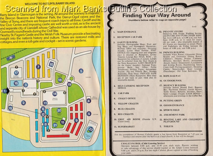 1979 Butlins Barry Island Map