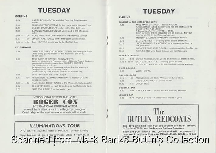 Butlins Hotel 1980 Guide