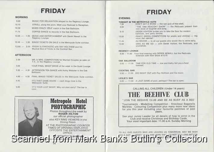 Butlins Hotel 1980 Guide