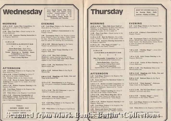 Butlins Minehead 1980 Guide