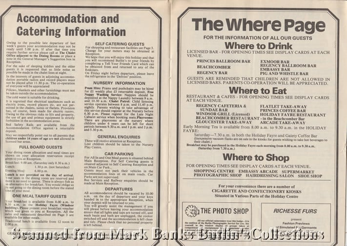 Butlins Minehead 1980 Guide