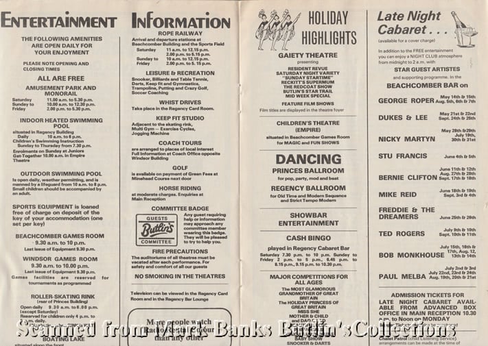 Butlins Minehead 1980 Guide