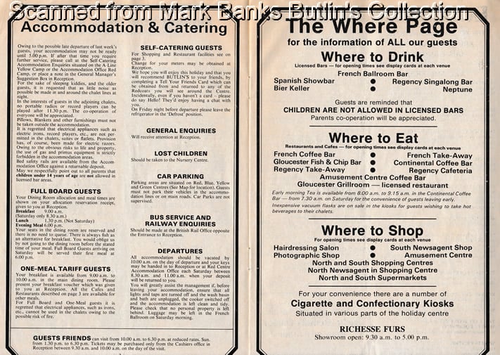 Butlins Filey 1978 Guide