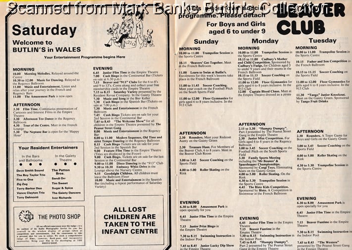Butlins Filey 1978 Guide