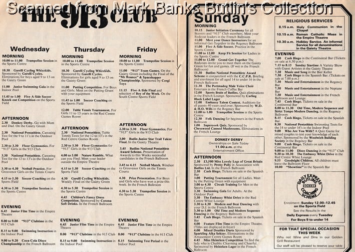 Butlins Filey 1978 Guide