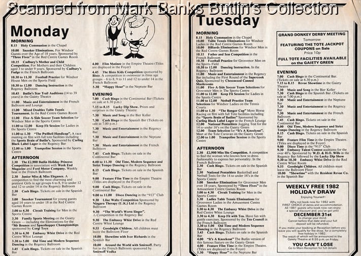 Butlins Filey 1978 Guide