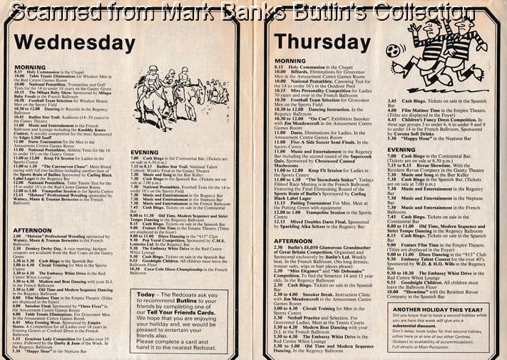 Butlins Filey 1978 Guide