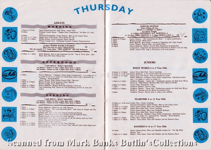 Butlins Minehead 1990 Guide