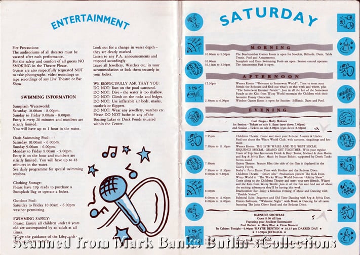 Butlins Minehead 1990 Guide