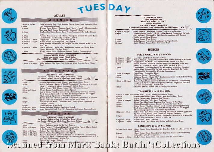 Butlins Minehead 1990 Guide