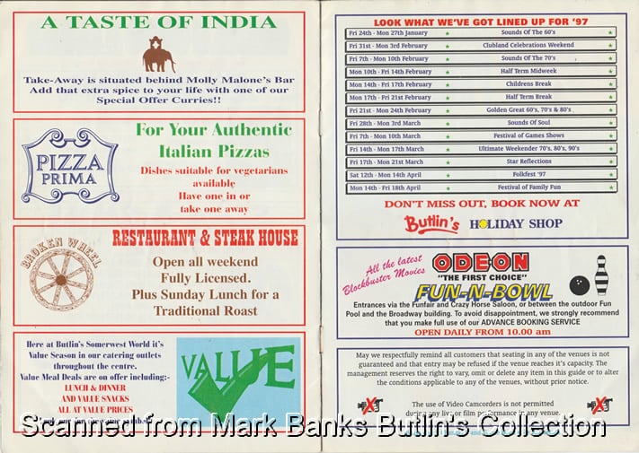Butlins Minehead 1996 Guide