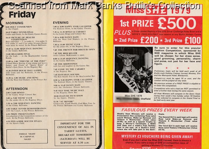 Butlins Filey 1978 Guide