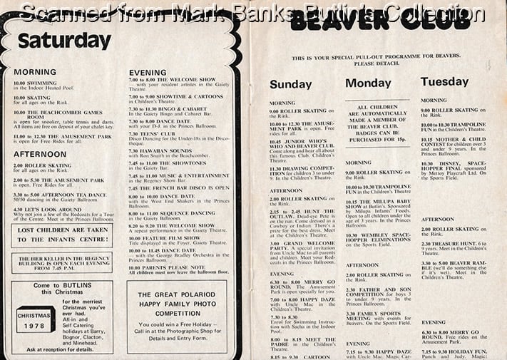 Butlins Filey 1978 Guide