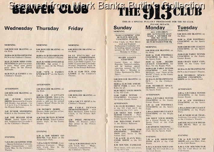 Butlins Filey 1978 Guide