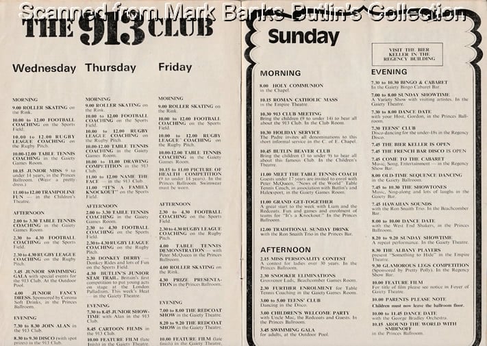 Butlins Filey 1978 Guide