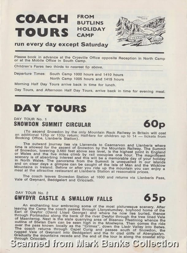 Crosville Coach Tours - Butlins Pwllheli
