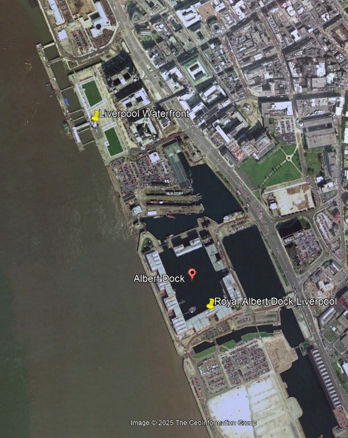 Google Maps - Liverpool Docks